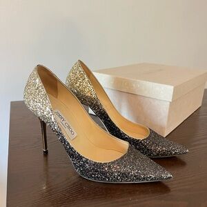 Jimmy Choo Pointy-toe Glitter Shoes